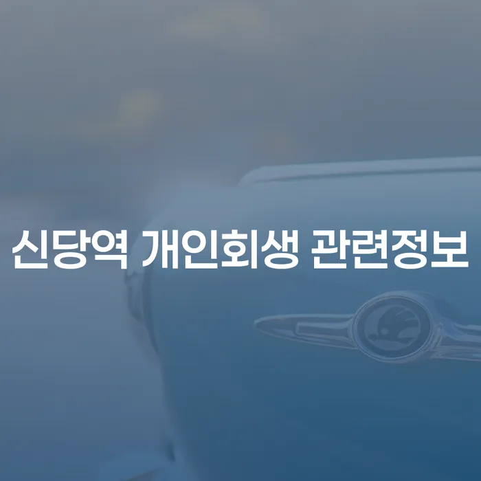 신당역 개인회생 관련정보