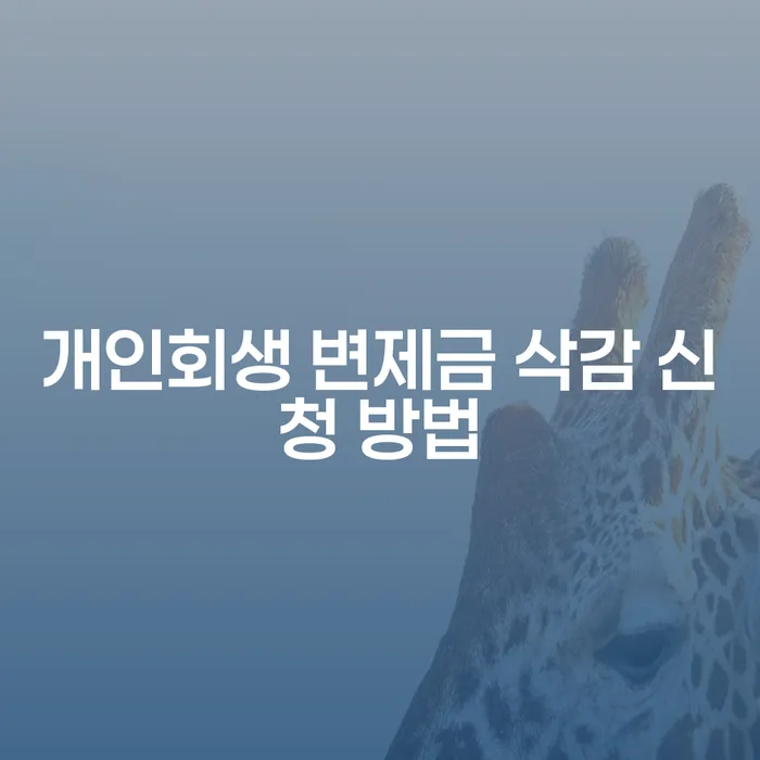 개인회생 변제금 삭감 신청 방법을 아시나요?