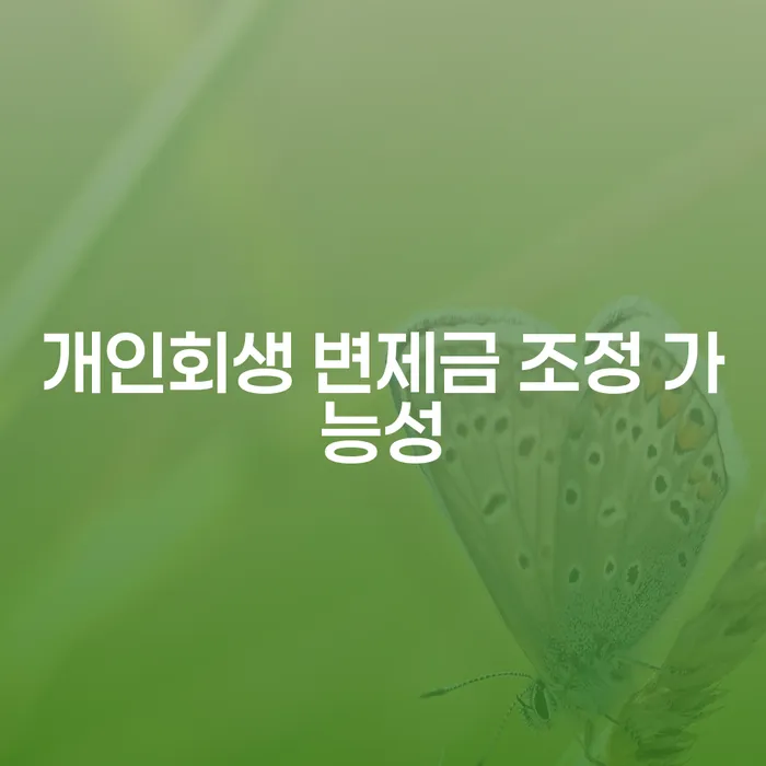 개인회생 변제금 조정 가능성은 어떻게 판단할 수 있을까요?