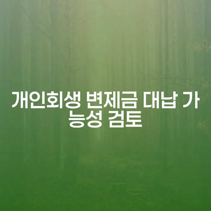 개인회생 변제금 대납, 정말 괜찮을까?